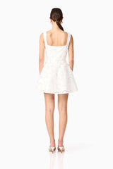 Elara Beaded Mini Dress in White