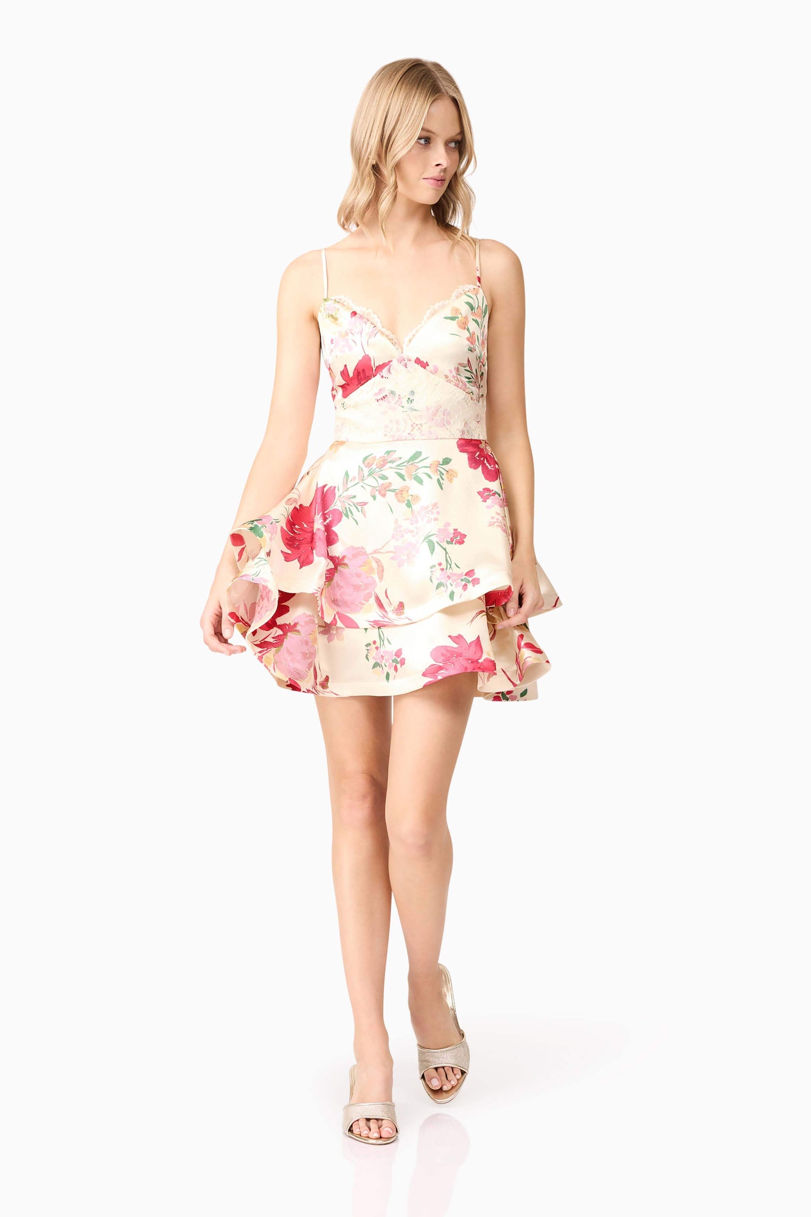 rosalinda mini dress Rosalina Tiered Mini Dress - Floral - XL