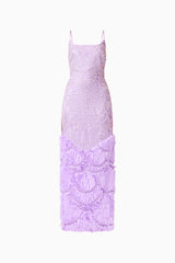The Cerise Embellished Gown in Purple, ghost shot