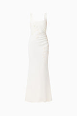 Odelia Beaded Maxi Dress in White ghost shot