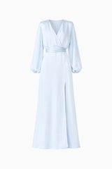 Kai Long Sleeve Maxi Dress in Pale Blue ghost shot