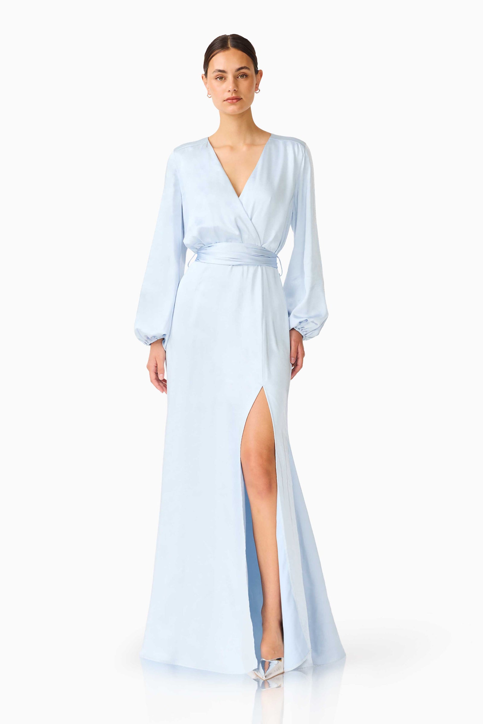 Kai Long Sleeve Maxi Dress - Pale Blue - XS - ELLIATT