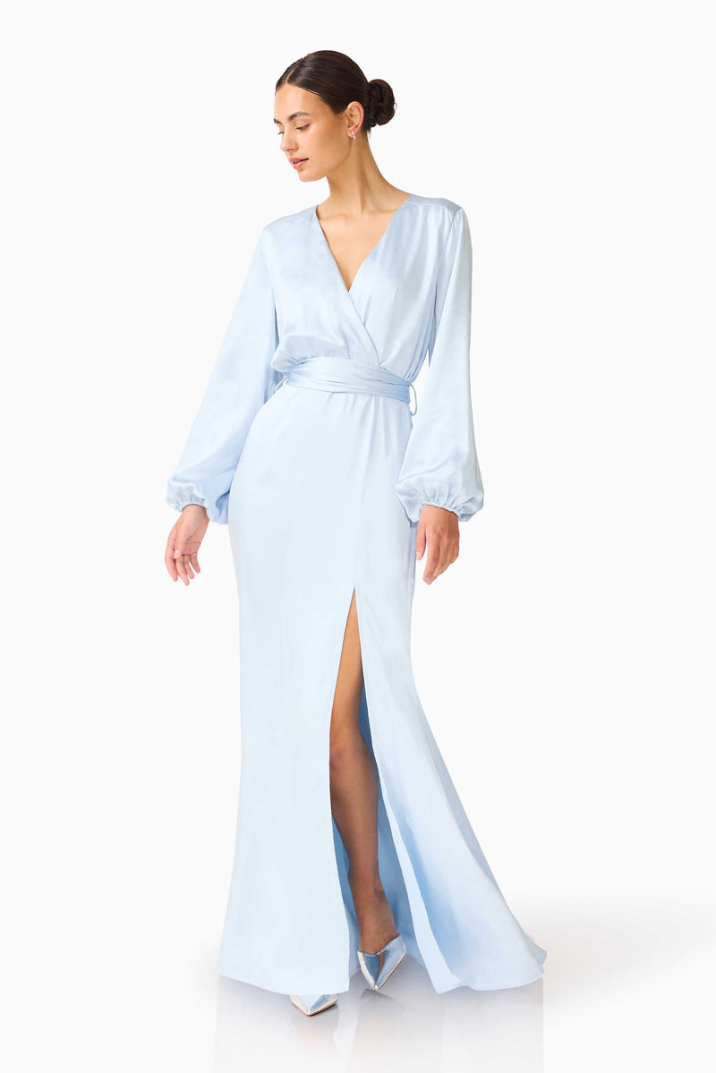 navy blue dress for baby girl Blue Maxi Dresses | Satin, Floral & Long Sleeve main image 1