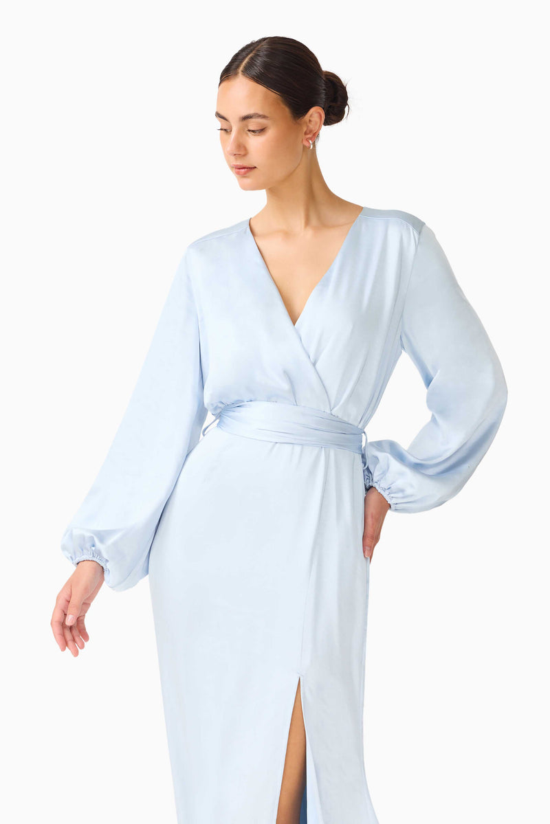 Kai Long Sleeve Maxi Dress in Pale Blue