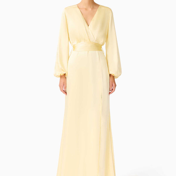 Kai Long Sleeve Maxi Dress in Butter Yellow
