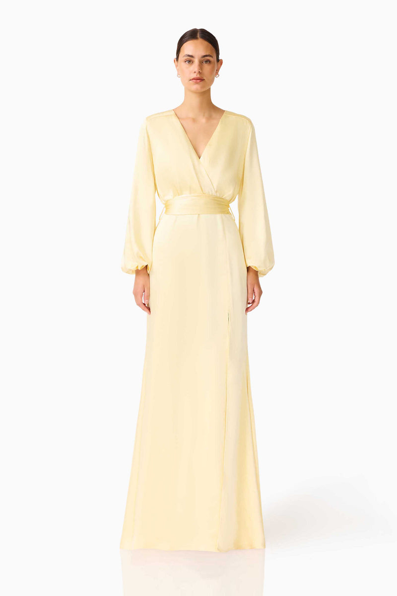 Kai Long Sleeve Maxi Dress in Butter Yellow | Bridesmaid Gown Elliatt Kai Long Sleeve Maxi Dress in Butter Yellow | Bridesmaid Gown Elliatt