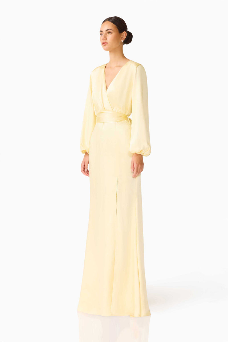 yellow long sleeve dress Kai Long Sleeve Maxi Dress - Butter Yellow - XXL