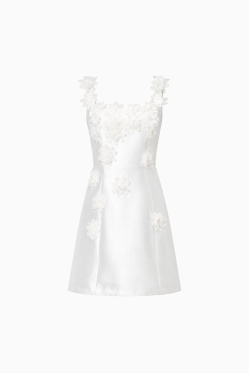 elder floral decal applique mini dress ELLIATT Elder Mini Dress in Baby Blue