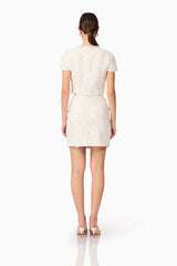 Ellouise Embellished Tweed Set in White