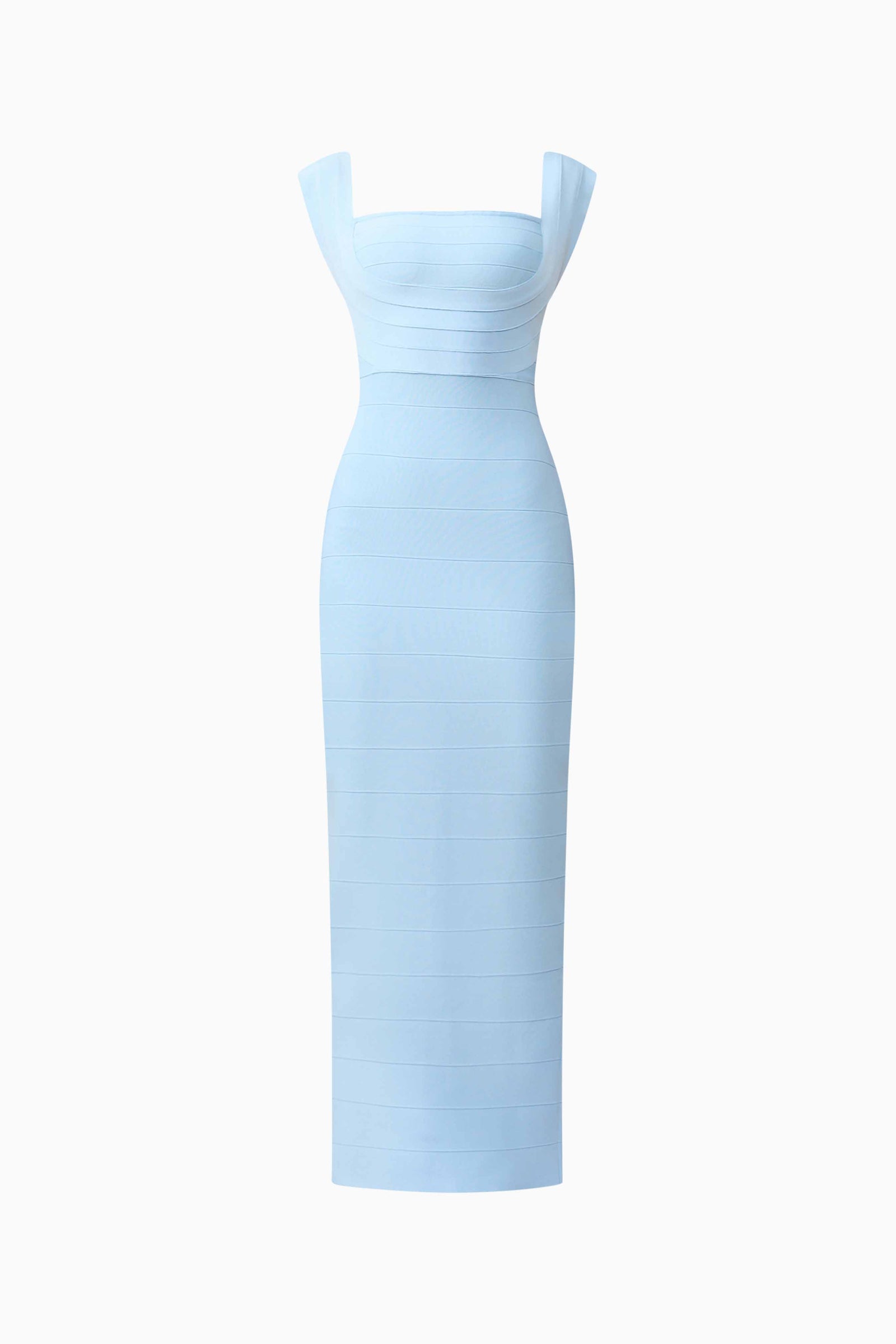 Fiona Fitted Maxi Dress in Blue | Low Back Detailing Elliatt Fiona Fitted Maxi Dress in Blue | Low Back Detailing Elliatt