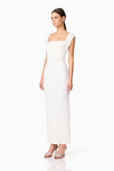 Fiona Fitted Maxi Dress in White