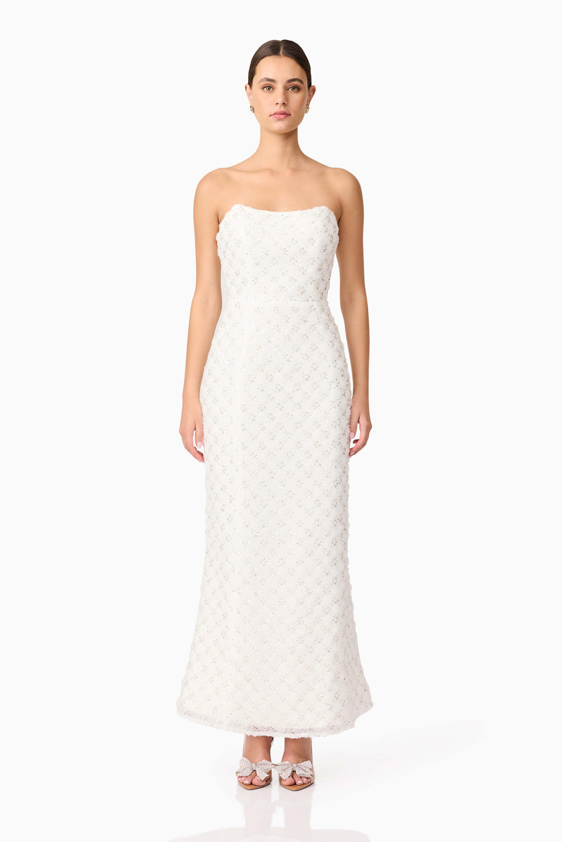 Lola Strapless Gown in White