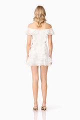 Melissa Tiered Mini Dress in White