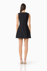 Natasia Embellished Mini Dress in Black back shot