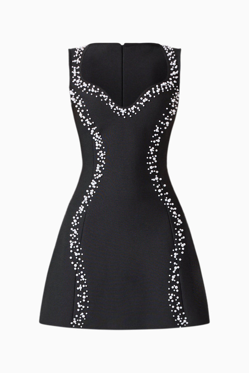 Natasia Embellished Mini Dress in Black