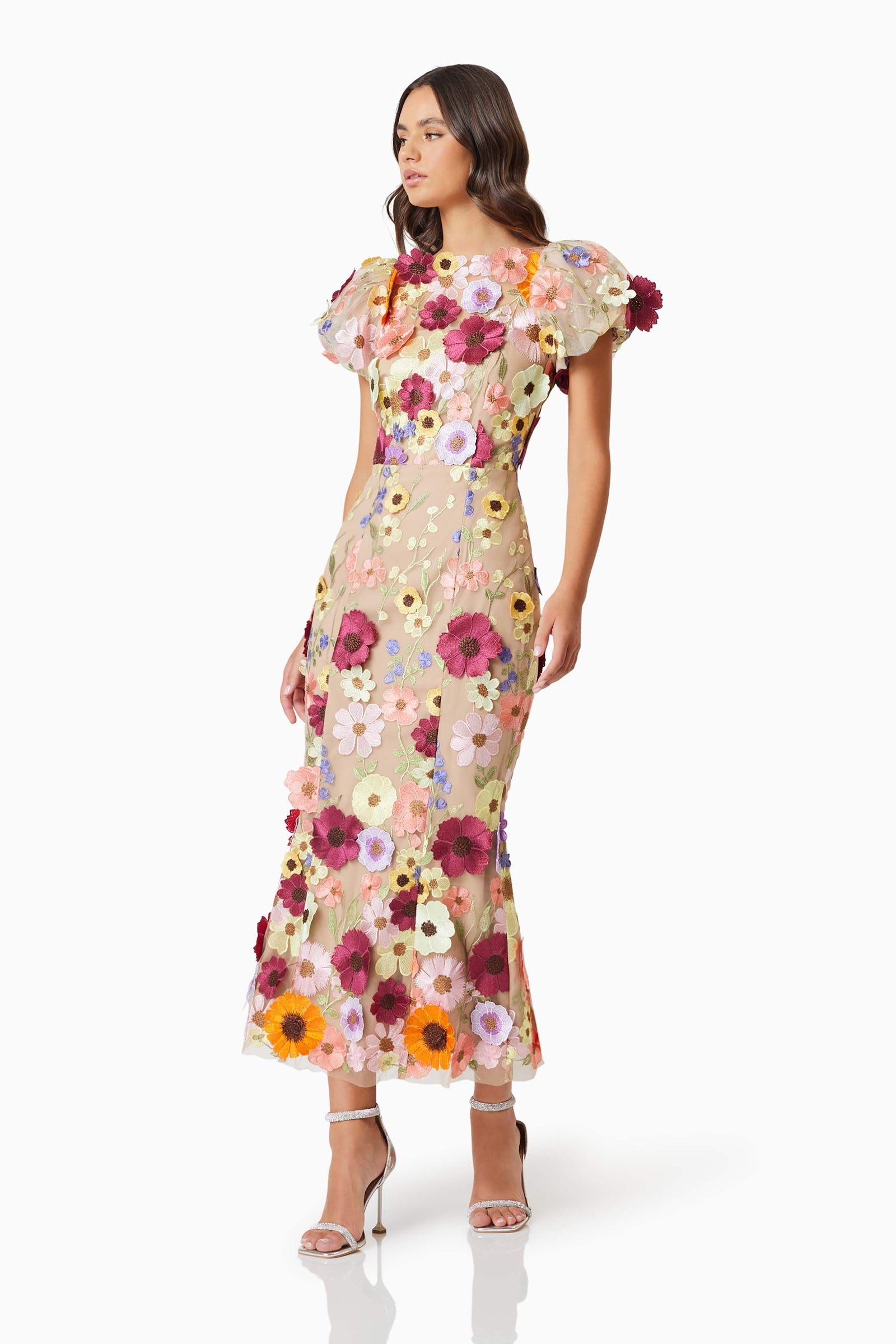 astraea 3d lace maxi dress in white Astraea 3D Lace Maxi Dress - Pink - XL