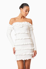 kimberly mini dress white Kimberly White Structured Mini Dress