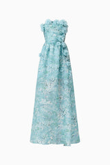 The Faye Strapless Gown in Blue ghost shot