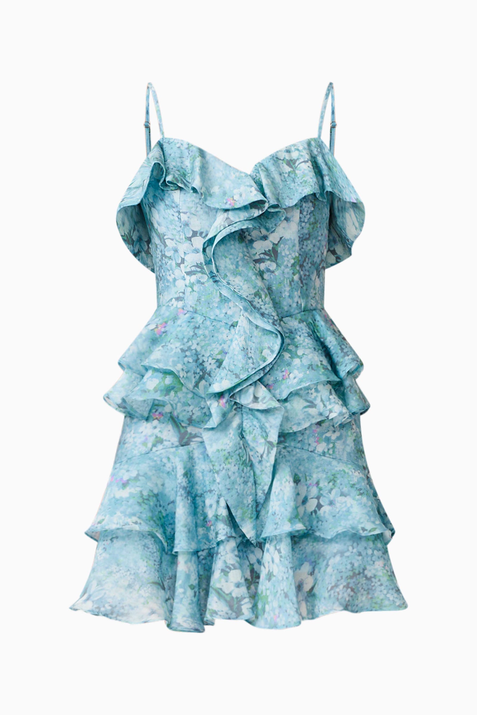 blue frilly dress Faye Mini Dress in Blue