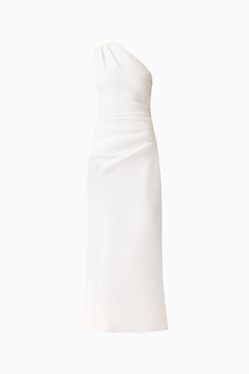 Skye One Shoulder Gown in White Fitted Maxi Elliatt Skye One Shoulder Gown in White Fitted Maxi Elliatt