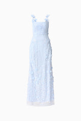 The Rina Embellished Gown in Blue ghost shot
