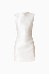The Tula Shift Mini Dress in White ghost shot