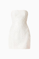 The Daelia Strapless Mini Dress in White ghost shot