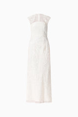 Daelia Embellished Gown White ghost shot