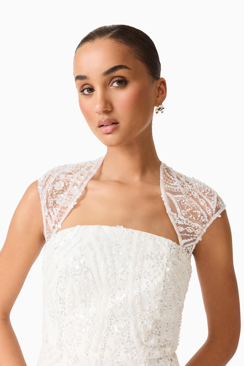 Daelia Embellished Gown White  Elliatt