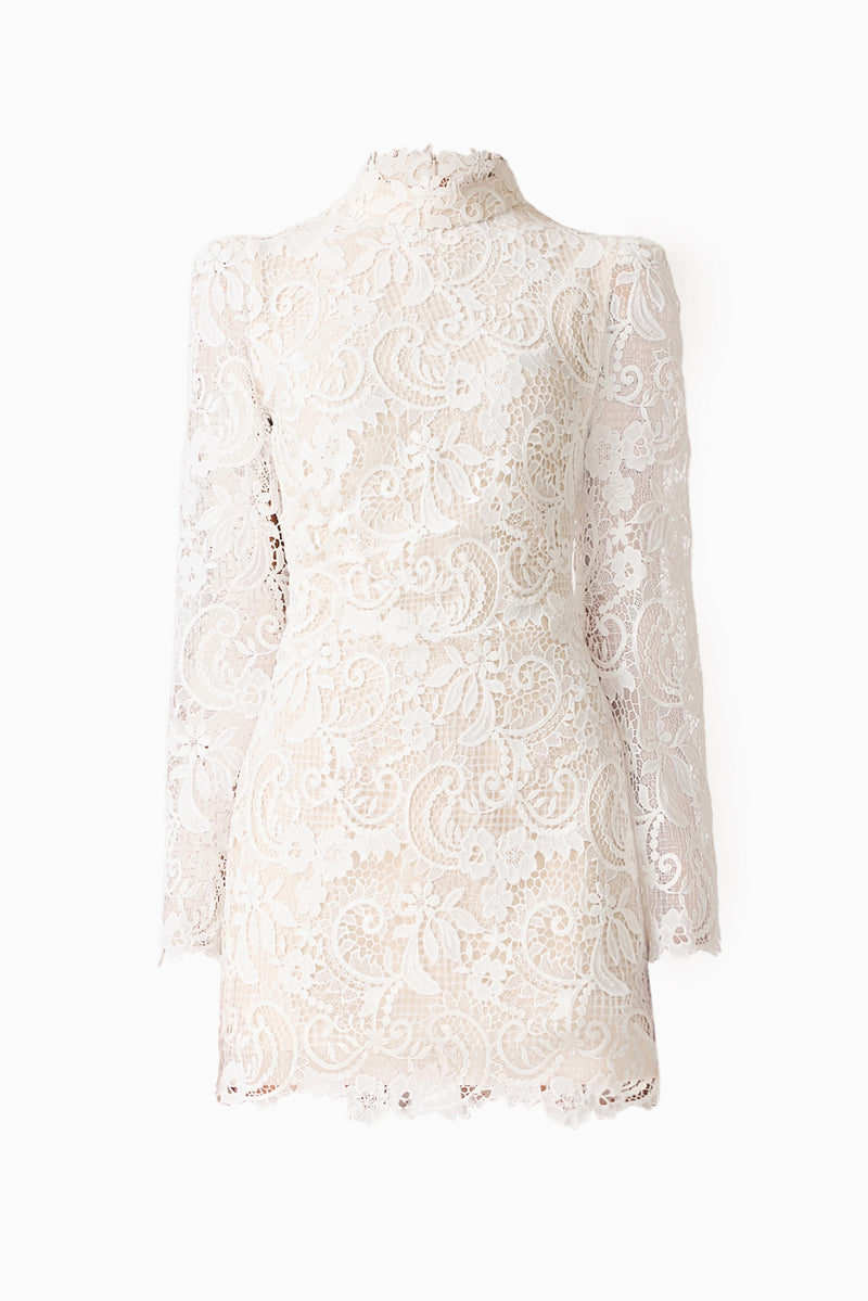 white mini long sleeve dress Cora Long Sleeve Mini Dress in White