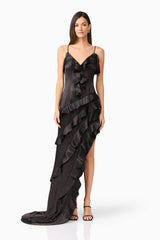 Kyla Asymmetrical Gown In Black Elliatt Kyla Asymmetrical Gown In Black Elliatt