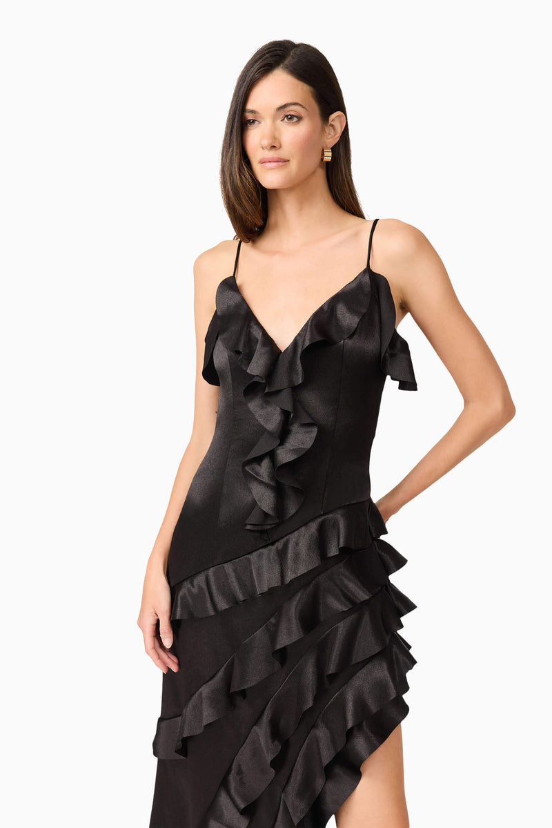 Kyla Asymmetrical Gown In Black – Elliatt Kyla Asymmetrical Gown In Black – Elliatt
