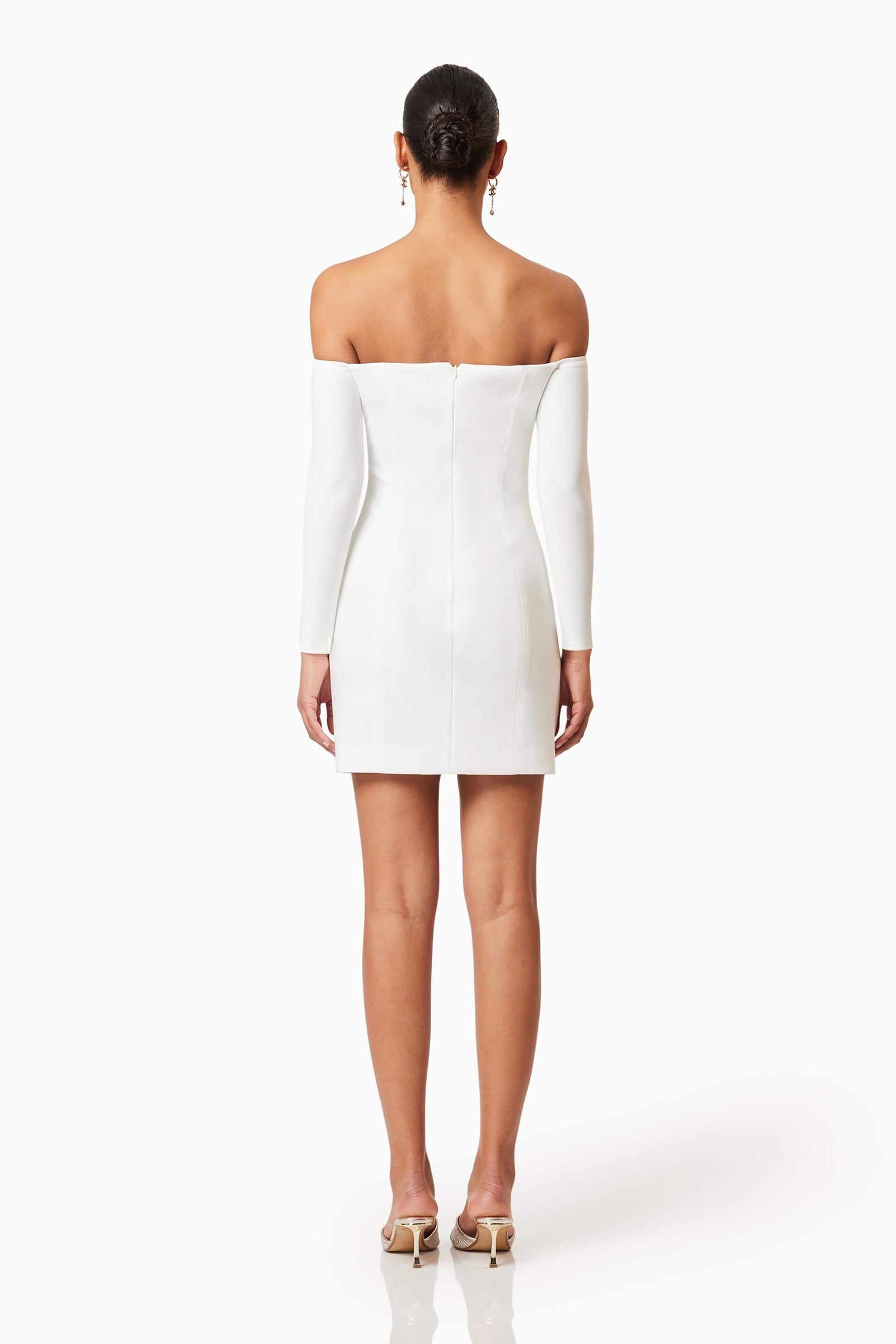 elliatt janelle mini dress Janelle Long Sleeve Mini Dress - White - L
