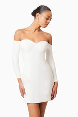janelle party mini dress in white Janelle Long Sleeve Mini Dress - White - XXS
