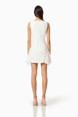 Janelle Mini Dress In White | Floral Detailing Elliatt Janelle Mini Dress In White | Floral Detailing Elliatt