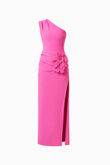 Janelle One Shoulder Gown In Pink ghost shot