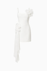 Janelle Party Mini Dress In White ghost shot