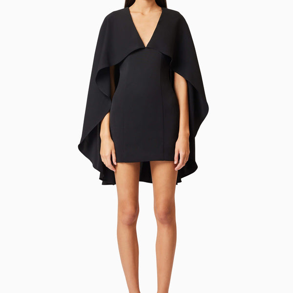 Lilydale Cape Mini Dress In Black | V Neckline Elliatt Lilydale Cape Mini Dress In Black | V Neckline Elliatt