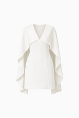 white short dress with cape Lilydale Cape Mini Dress In White