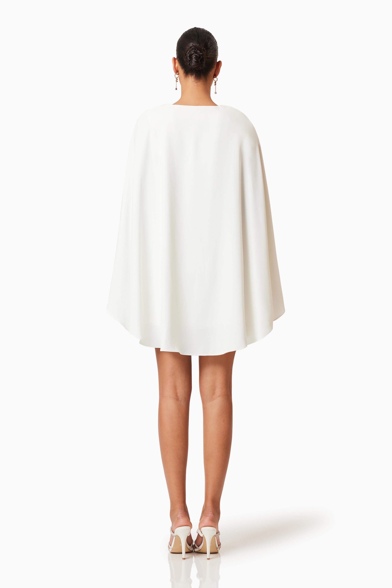 wedding dresses online shopping Lilydale Cape Mini Dress In White – Elliatt