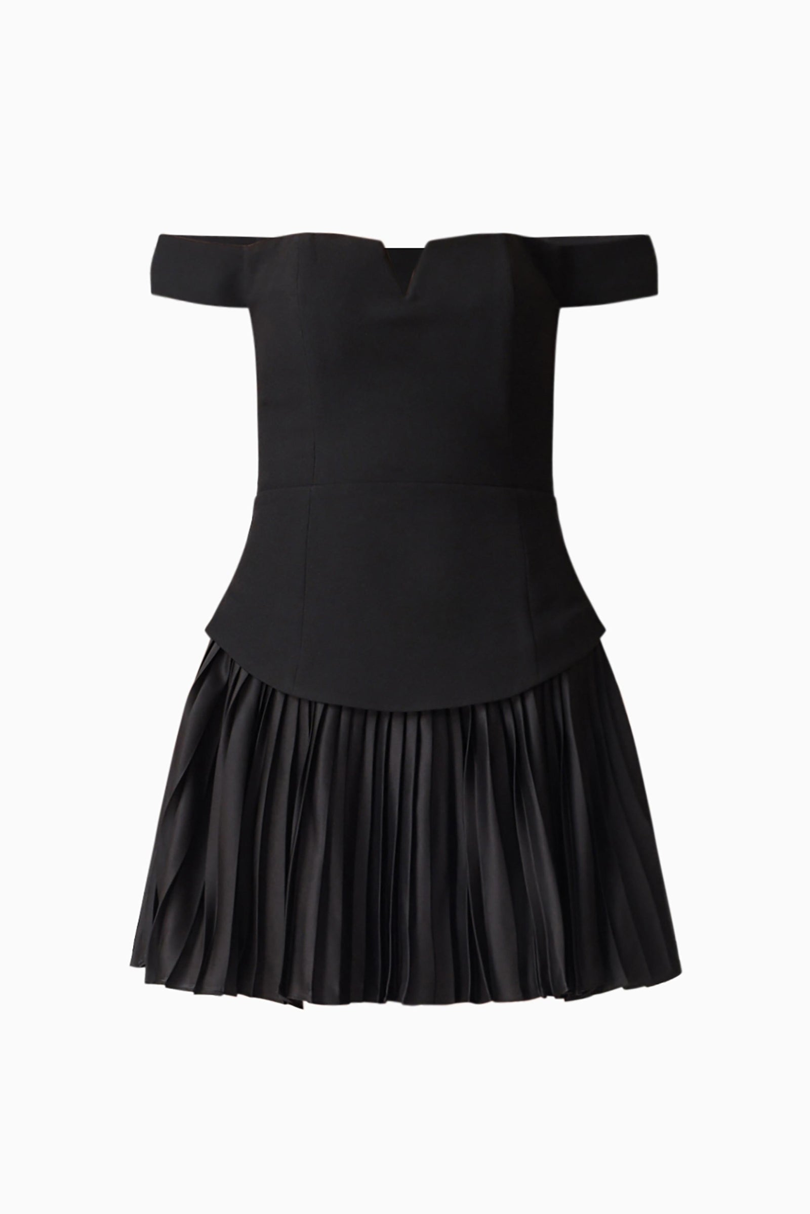 Elva Off Shoulder Mini Dress in Black | Pleated Mini Elliatt Elva Off Shoulder Mini Dress in Black | Pleated Mini Elliatt