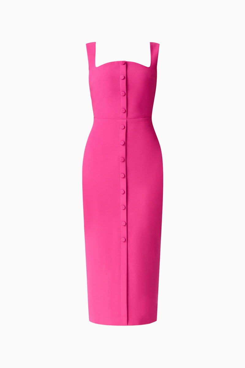Elva Fitted Midi Dress in Pink – Elliatt