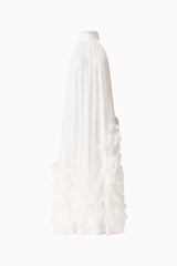 Evelin Halter Gown in White ghost shot 