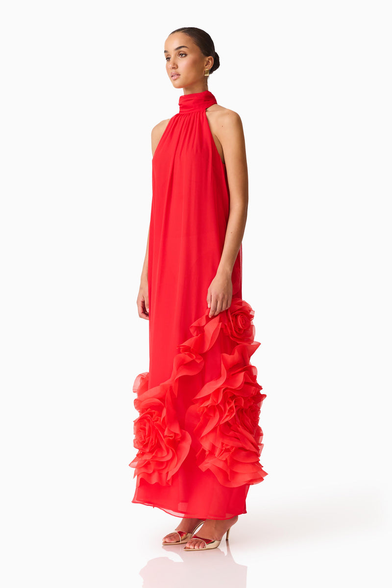 slim fit dress slacks Evelyn Halter Maxi Dress
