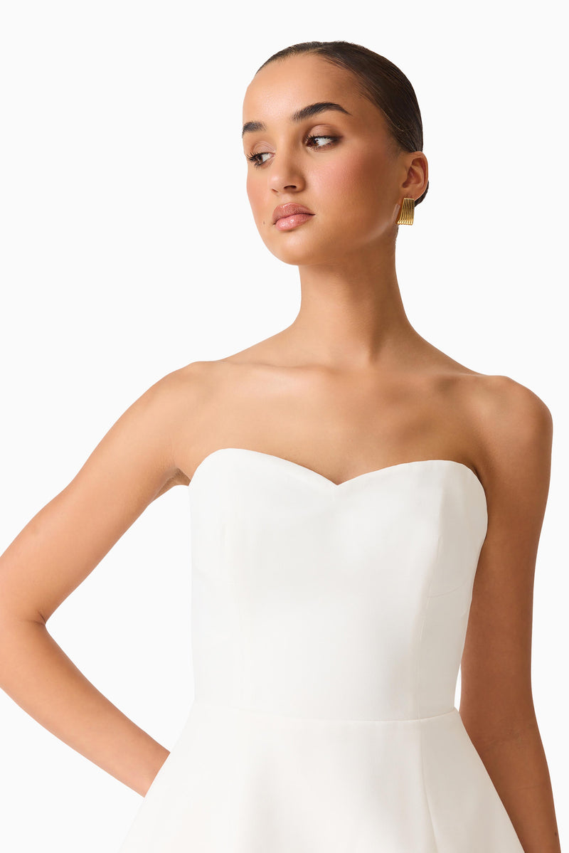 elliatt white mini dress Noralyn Strapless in Size:4 (US 12-14) The textured stretch / Men's Gray Embossed Leather women sale