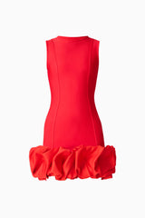 Celia Bubble Mini Dress in Red ghost shot 