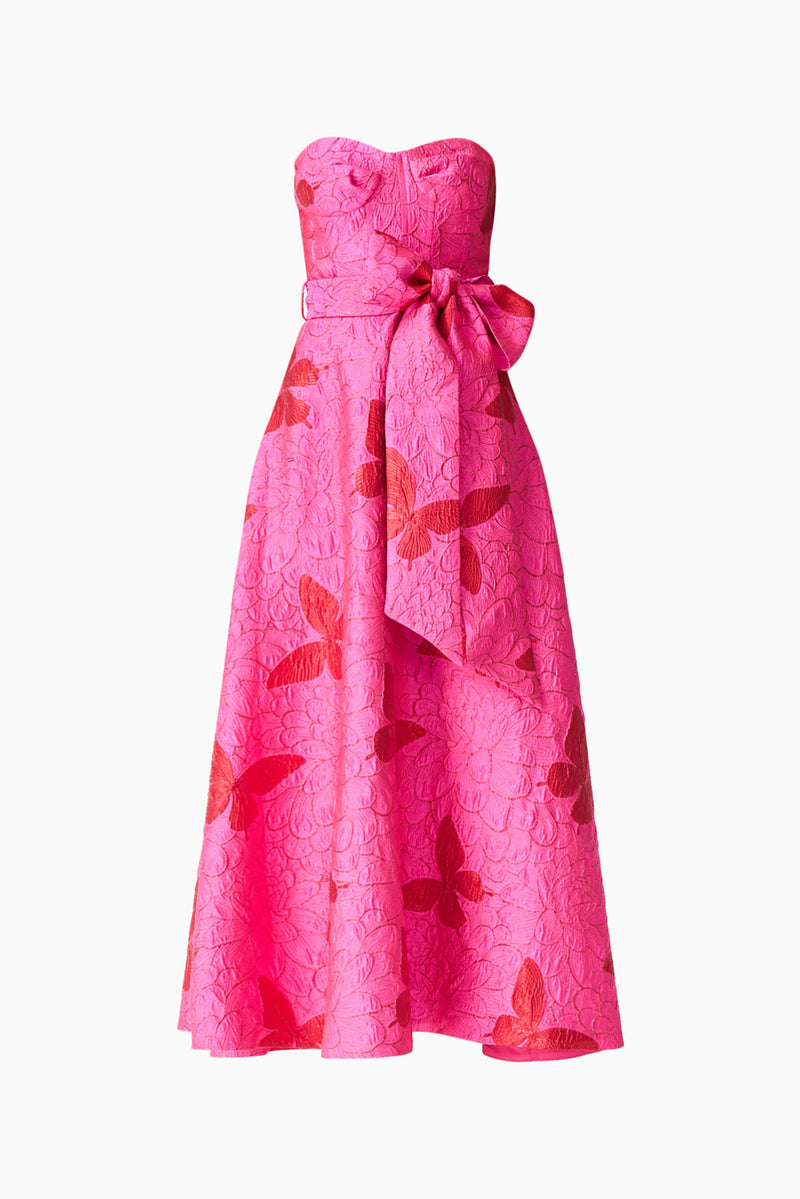 Lorena Jacquard Strapless Gown in Pink  Elliatt