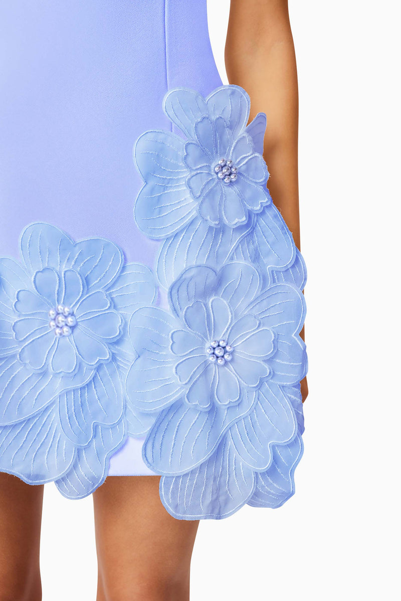 Janelle Mini Dress in Blue | Floral Detailing Elliatt Janelle Mini Dress in Blue | Floral Detailing Elliatt