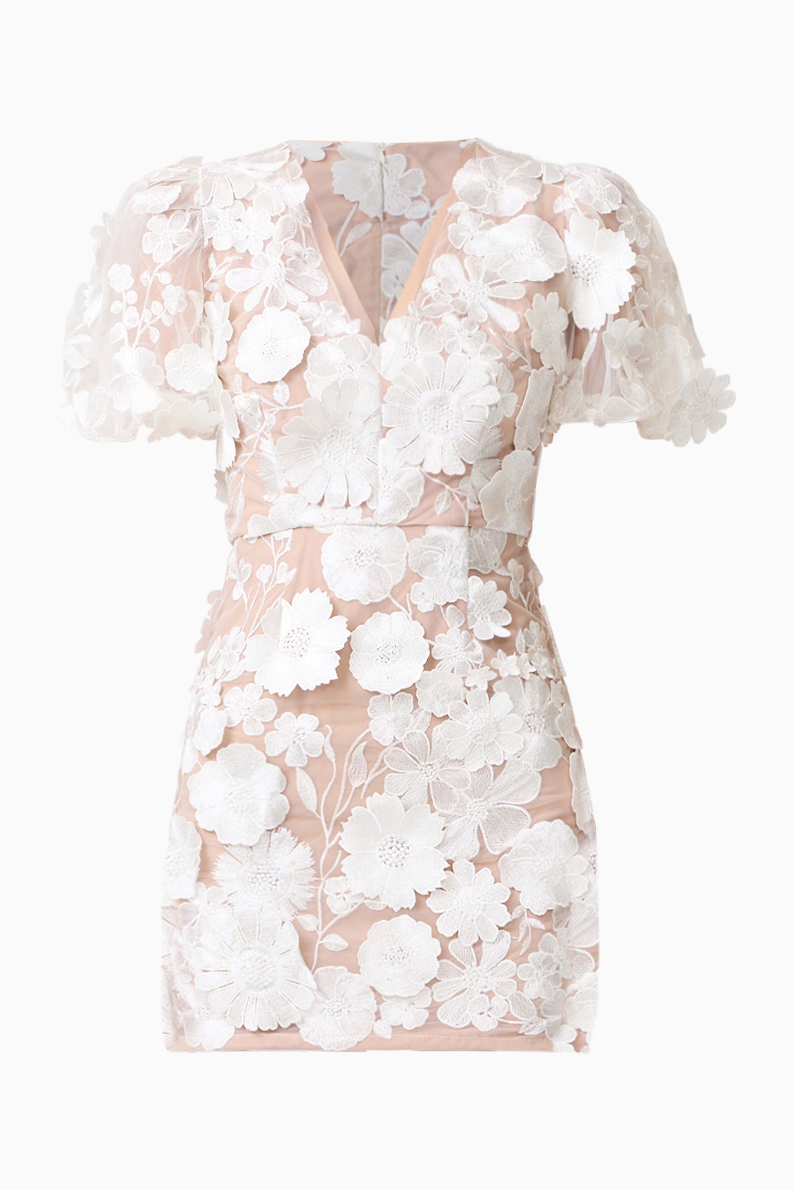 green emerald velvet dress Odalys White 3D floral Mini Bridal Look Dress – unmatchedbyu