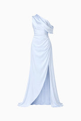 Isadora Off The Shoulder Gown in Pale Blue shot shot